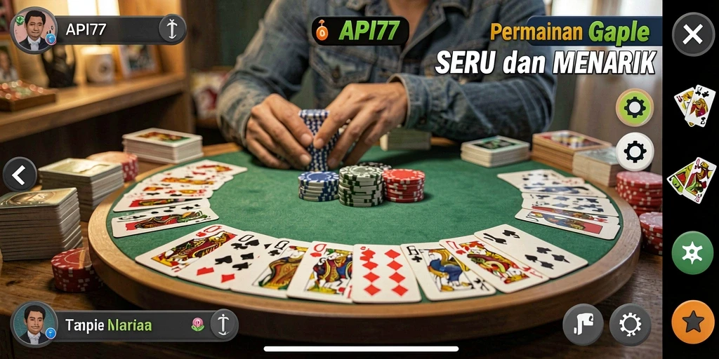 Screenshot utama API77 menampilkan gameplay seru Gaple.