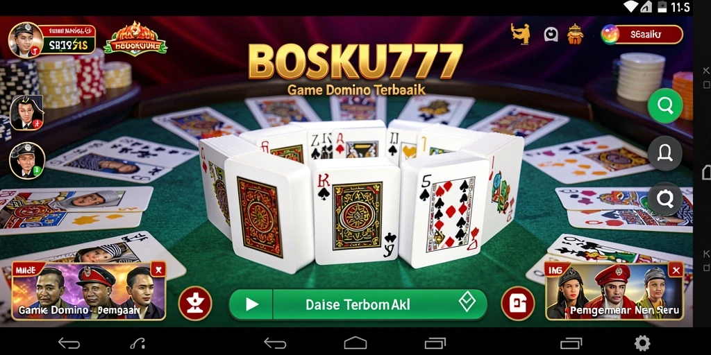 Screenshot gameplay seru dari aplikasi Domino BOSKU777.