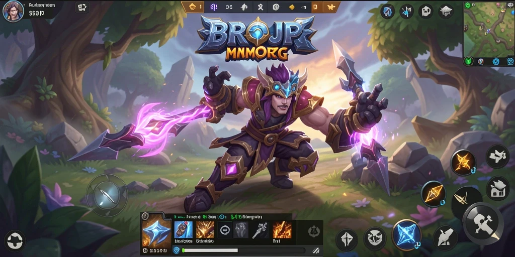 Screenshot utama BROJP menampilkan aksi seru dalam permainan MMORPG.