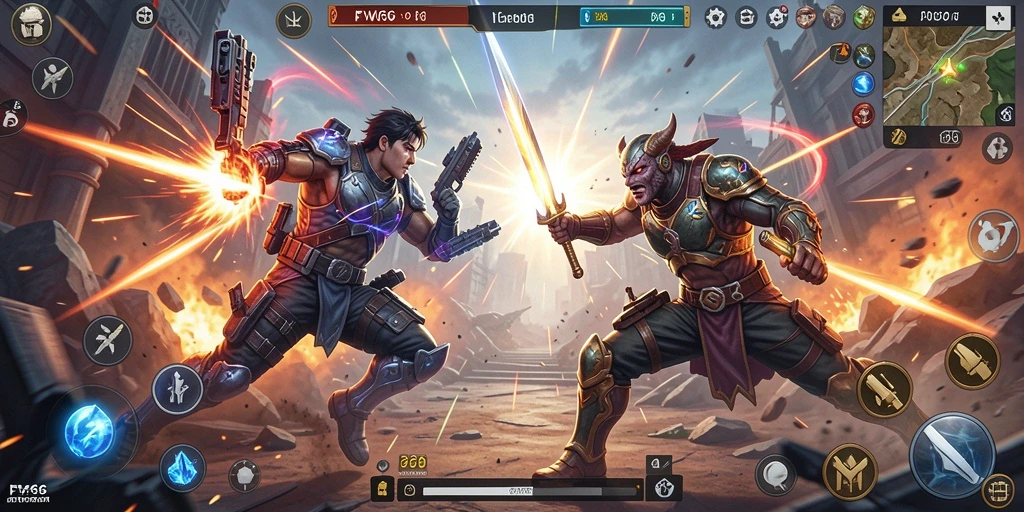 Tampilan aksi mendebarkan dari gameplay FW66 yang penuh adrenalin.