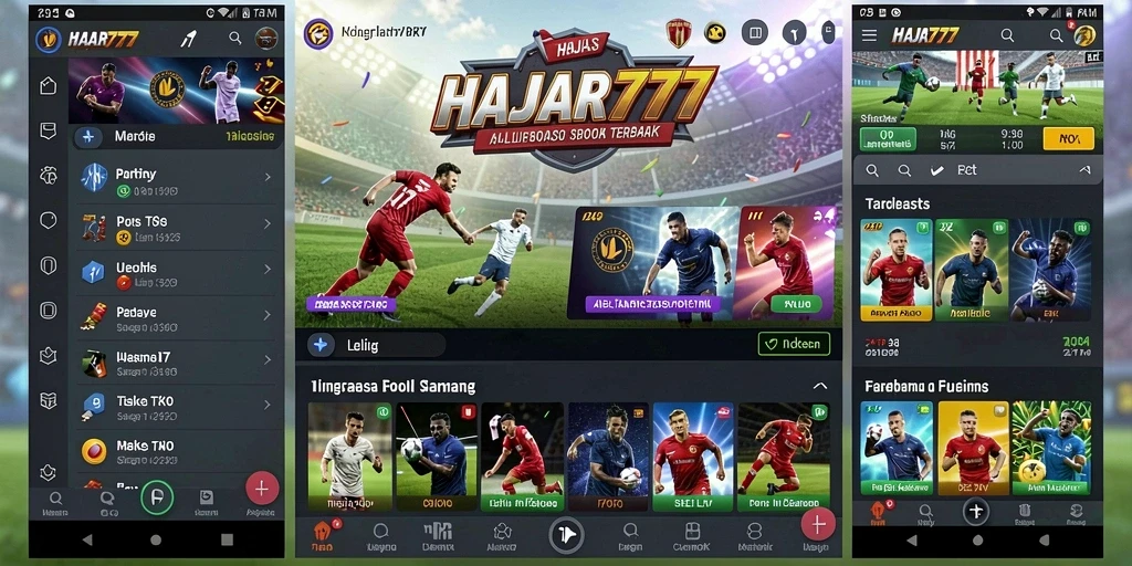 Tampilan gameplay HAJAR777 dengan fitur sportsbook yang menarik.