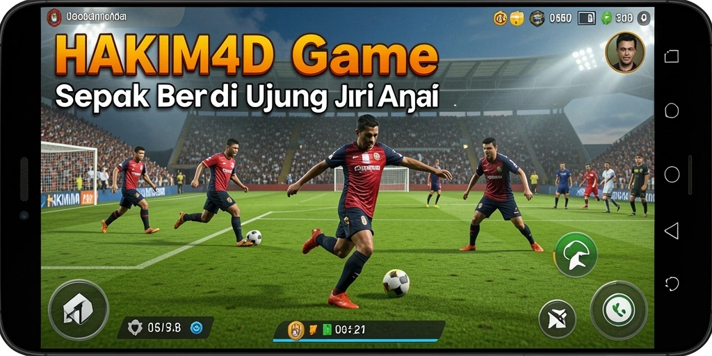 Tampilan gameplay HAKIM4D yang menarik saat bermain sepak bola.
