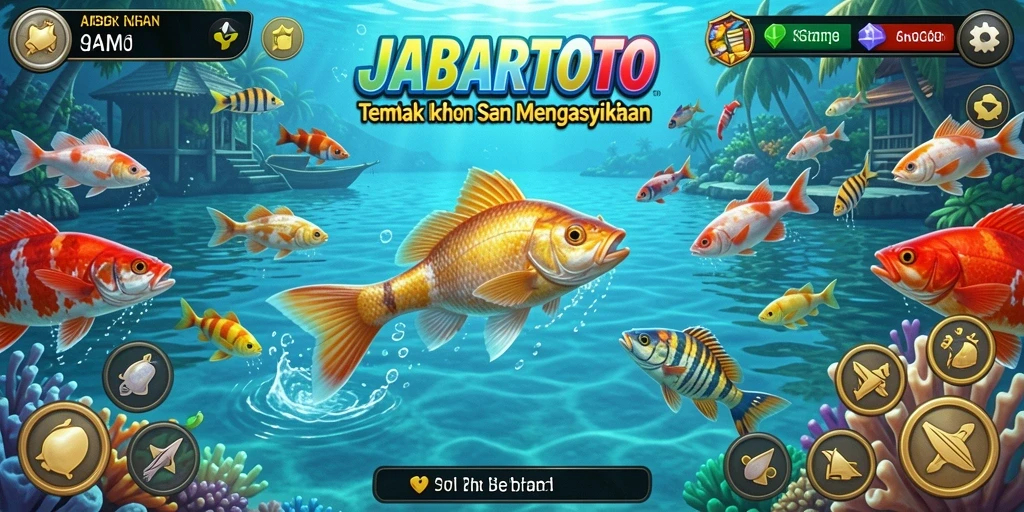 Tampilan gameplay JABARTOTO yang menarik dengan aksi menembak ikan.