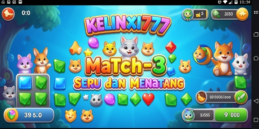 Tampilan gameplay seru dari KELINCI777 dalam aksi Match-3.