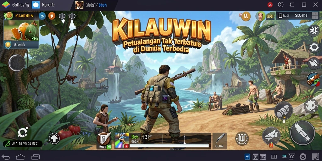 Screenshot gameplay KILAUWIN menampilkan petualangan seru di dunia terbuka.