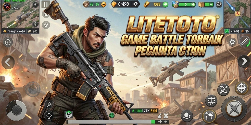 Gameplay mendebarkan dalam LITETOTO dengan aksi Battle Royale.