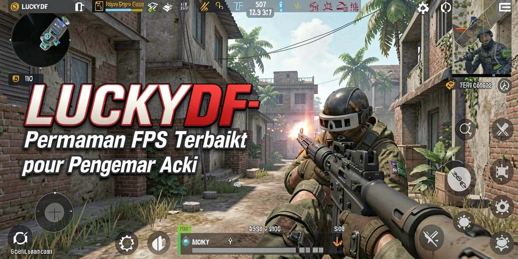 Gameplay mendebarkan dalam aksi tembak-menembak LUCKYDF.