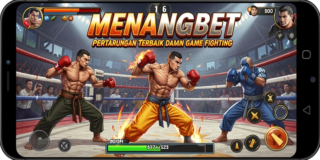 Tampilan gameplay <strong>MENANGBET</strong> yang intens dengan pertarungan seru dan karakter unik.