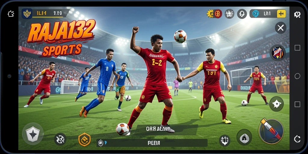 Screenshot RAJA132 menunjukkan aksi seru dalam permainan olahraga.