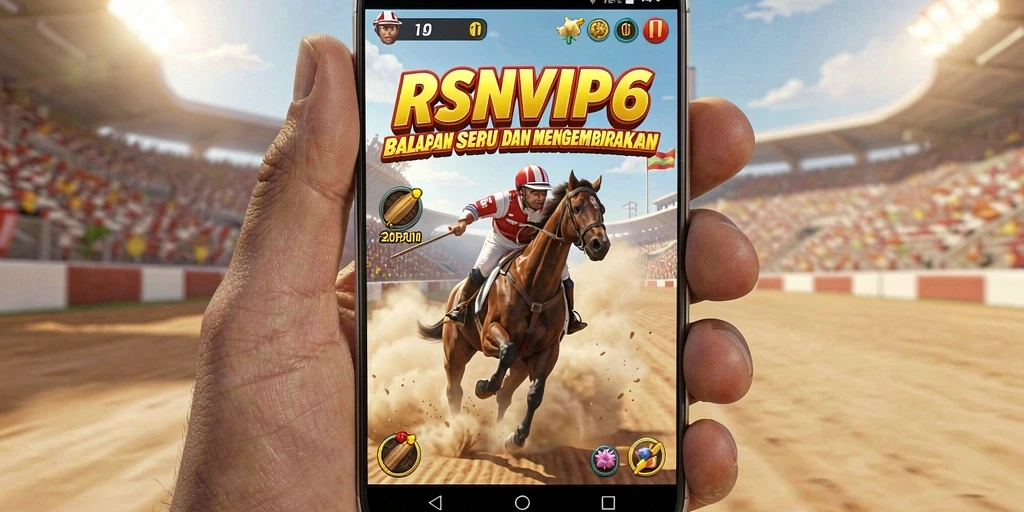 Gameplay RSNVIP6 yang intens dan menegangkan saat balapan.