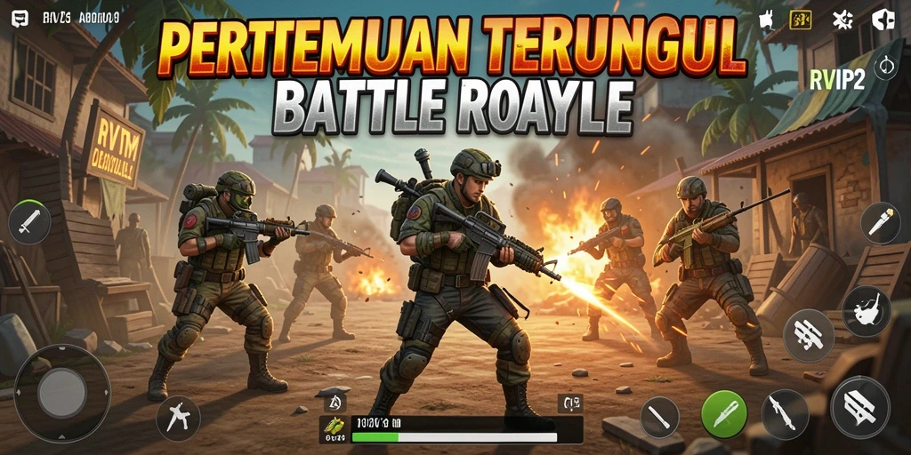 Screenshot menunjukkan aksi seru dalam gameplay Battle Royale.