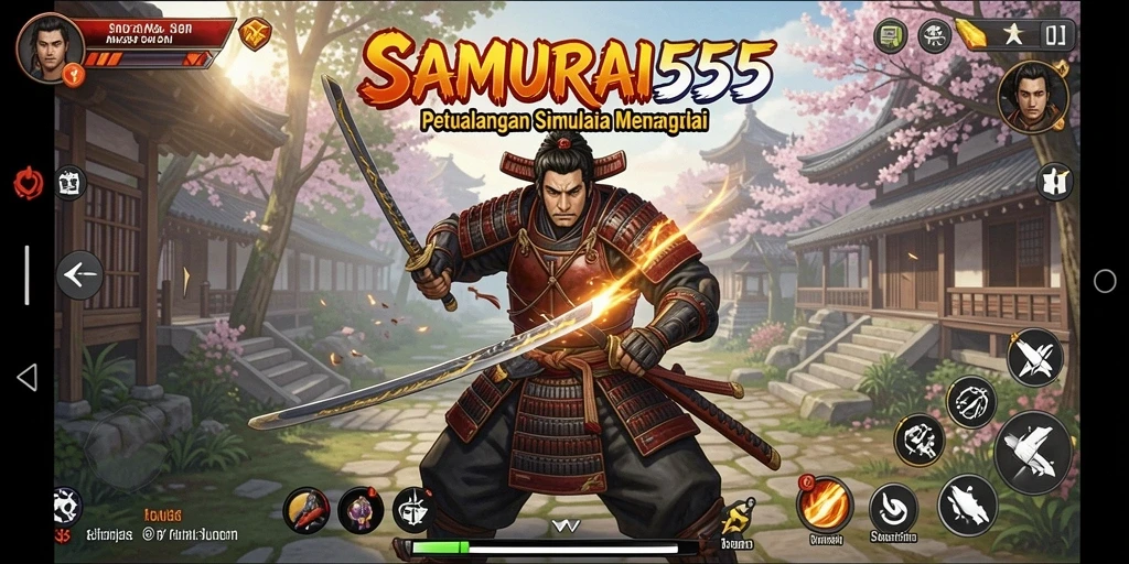 Menampilkan gameplay seru dan menegangkan dalam SAMURAI555.
