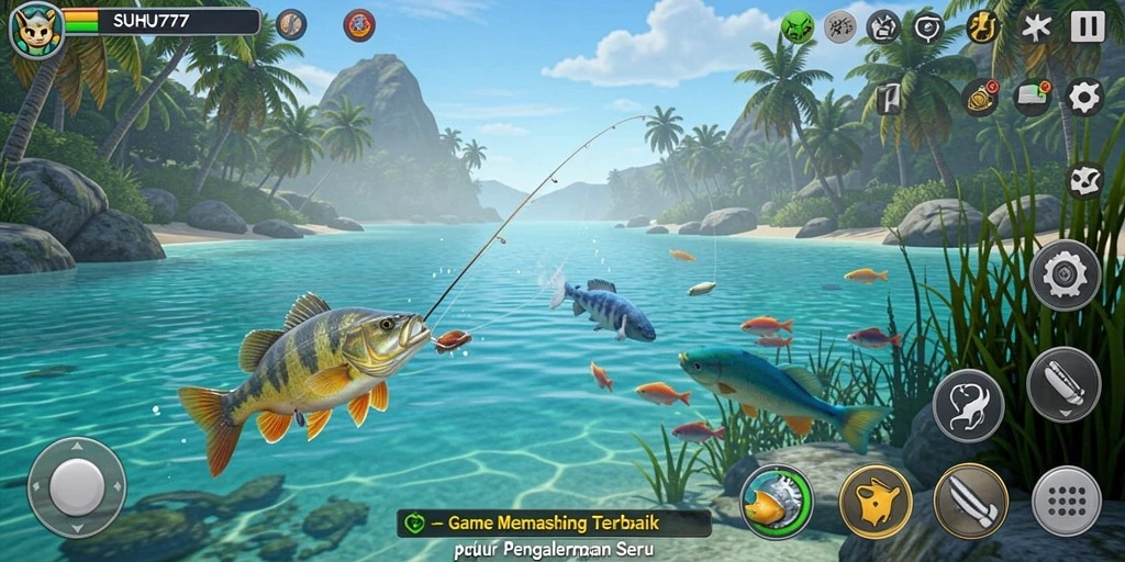 Tampilan gameplay memancing yang seru dan menantang di SUHU777.