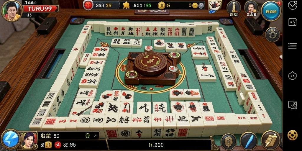 Tampilan gameplay seru dan interaktif TURU99 Mahjong.