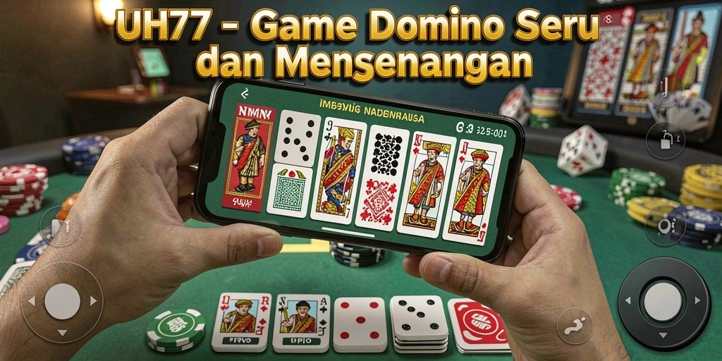 Tangkapan layar UH77 menunjukkan gameplay domino yang menarik dan kompetitif.