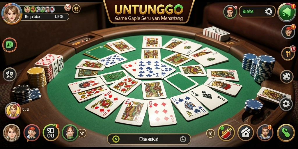 Screenshot UNTUNGGO menampilkan thrilling gameplay Gaple dengan tampilan grafis yang menarik.