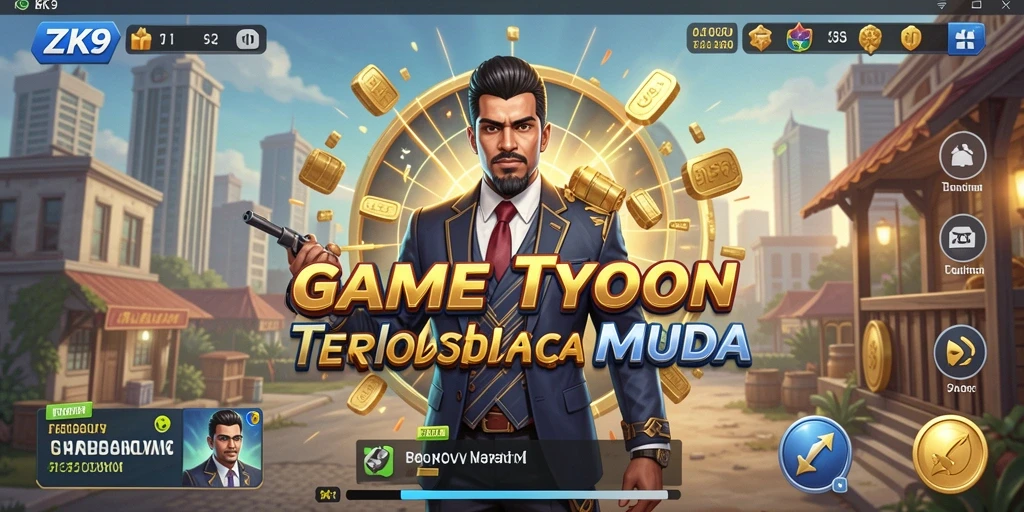 Tampilan gameplay ZK9 yang mendebarkan dan strategi bisnis yang menarik.
